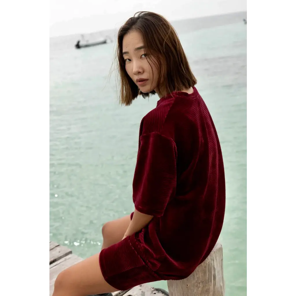 MAS MYKONOS DRESS ROSEWOOD/BOURG