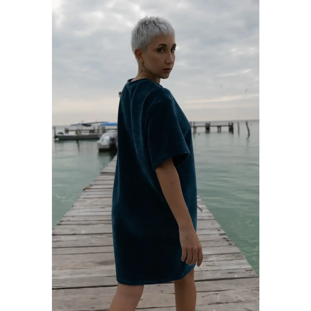 MAS MYKONOS DRESS JUNIPER/TURQ