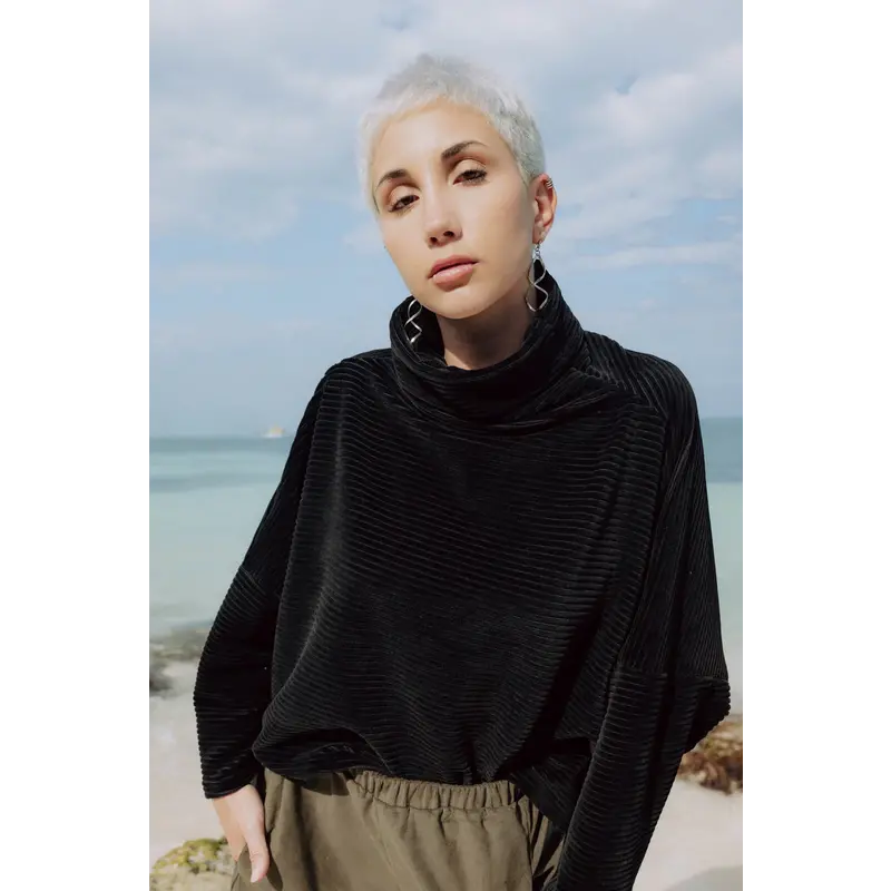 MAS AMSTERDAM SWEATER PEPPER VELVET NOIR