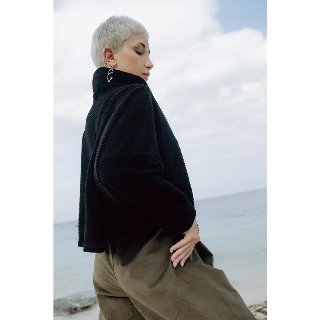 MAS AMSTERDAM SWEATER PEPPER VELVET NOIR