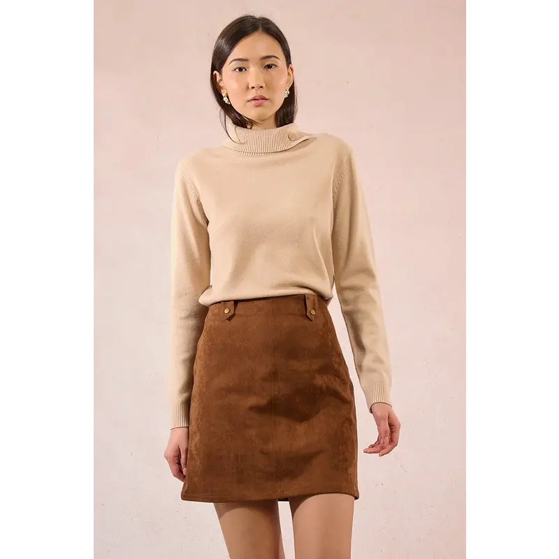 MOLLY BRACKEN MOLLY BRACKEN 25H JUPE SUEDINE MARRON