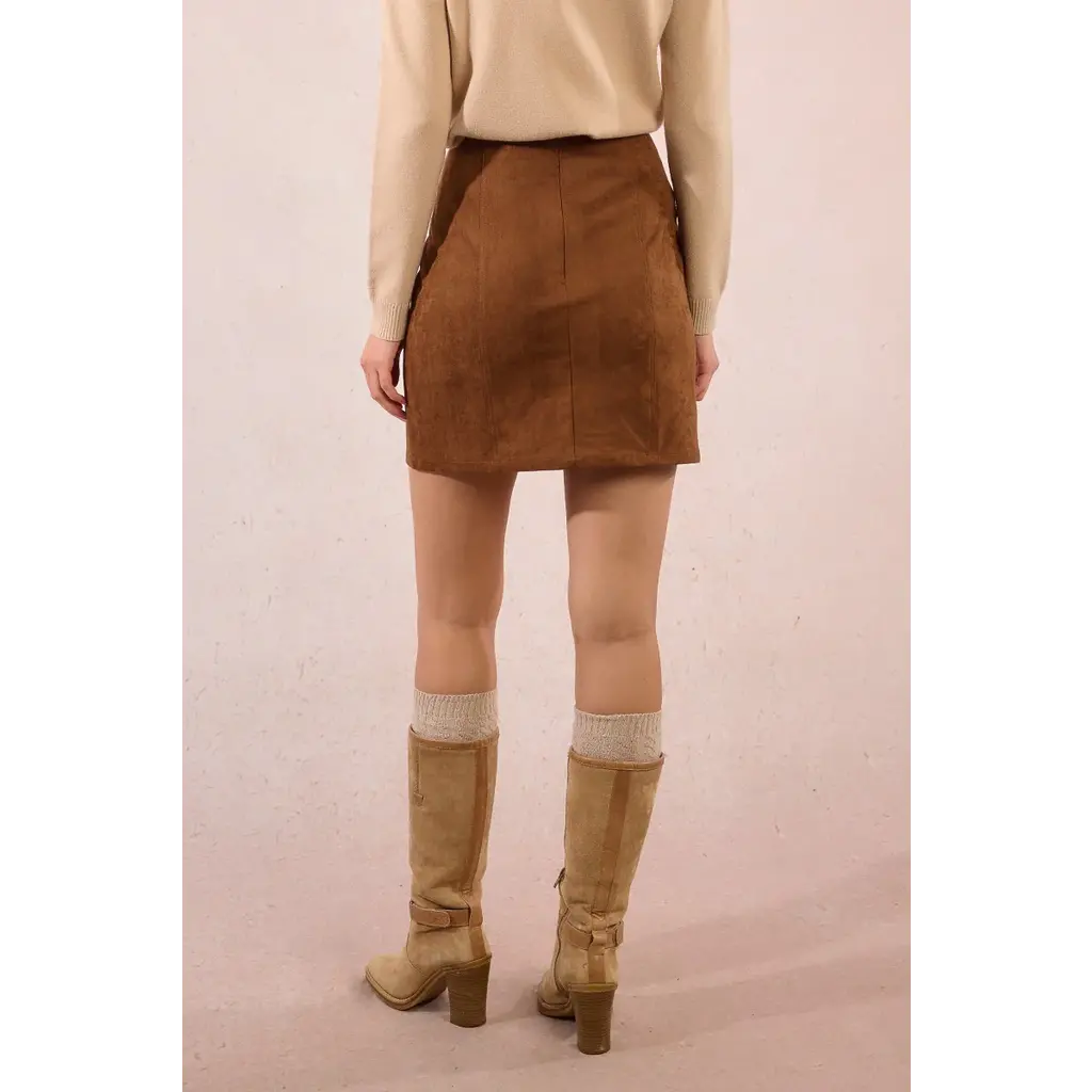 MOLLY BRACKEN MOLLY BRACKEN 25H JUPE SUEDINE MARRON