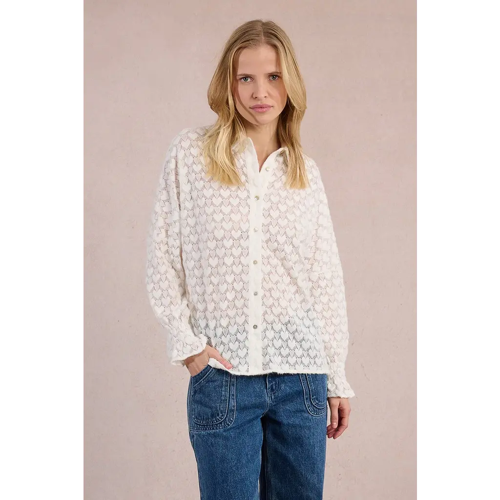 MOLLY BRACKEN MOLLY BRACKEN 25H CHEMISE DENTELLE COEUR BLANC