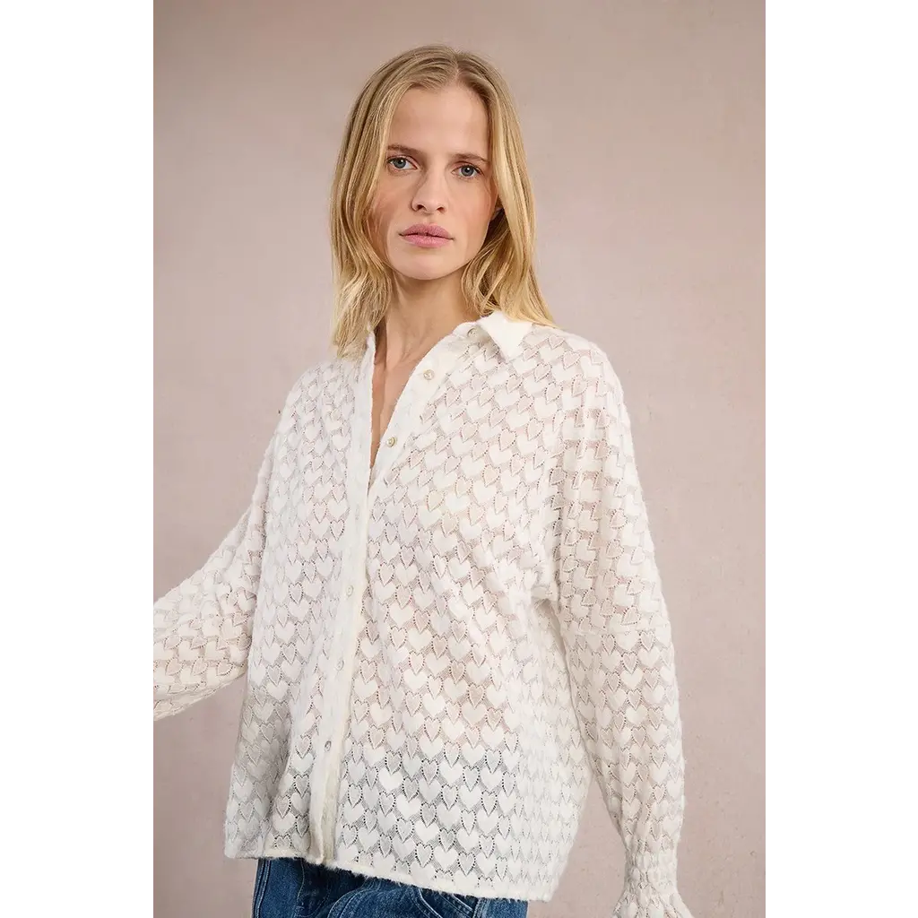 MOLLY BRACKEN MOLLY BRACKEN 25H CHEMISE DENTELLE COEUR BLANC