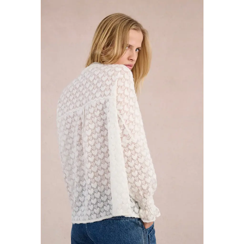 MOLLY BRACKEN MOLLY BRACKEN 25H CHEMISE DENTELLE COEUR BLANC