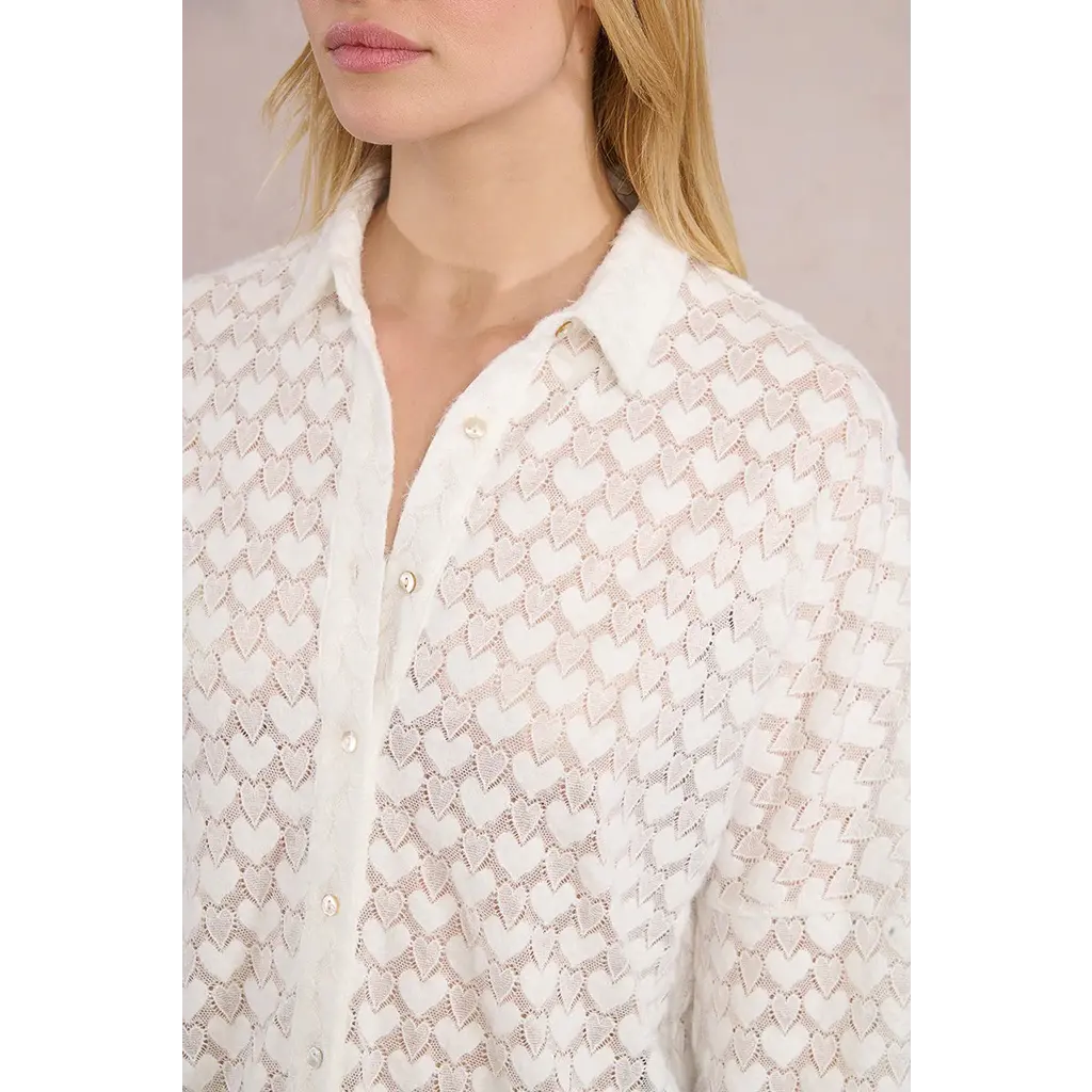 MOLLY BRACKEN MOLLY BRACKEN 25H CHEMISE DENTELLE COEUR BLANC