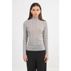 MOLLY BRACKEN MOLLY BRACKEN 25H CHANDAIL COL ROULE MOTIF BOUCLES GRIS