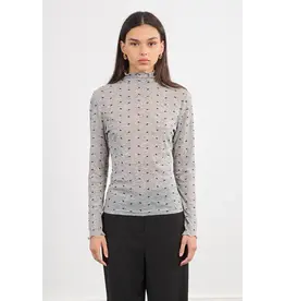 MOLLY BRACKEN MOLLY BRACKEN 25H CHANDAIL COL ROULE MOTIF BOUCLES GRIS