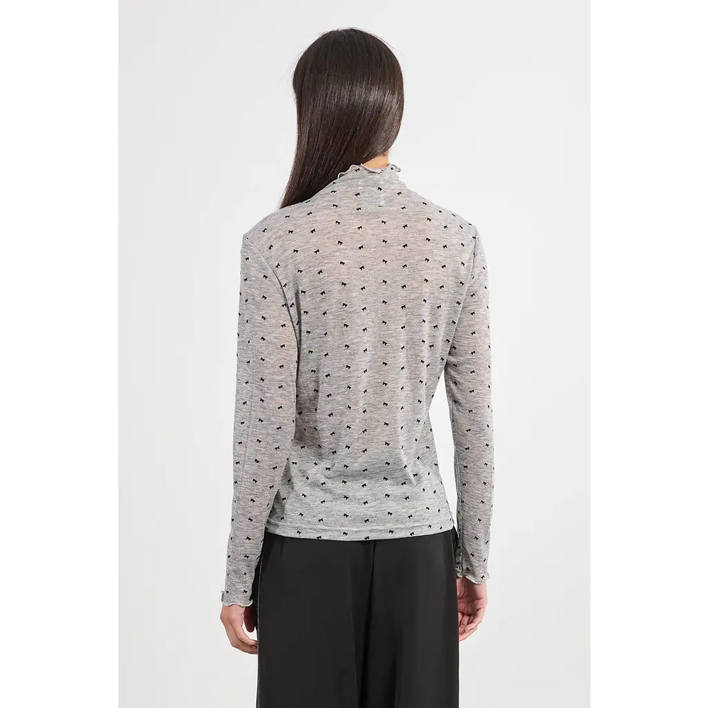 MOLLY BRACKEN MOLLY BRACKEN 25H CHANDAIL COL ROULE MOTIF BOUCLES GRIS