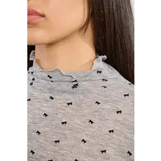 MOLLY BRACKEN MOLLY BRACKEN 25H CHANDAIL COL ROULE MOTIF BOUCLES GRIS