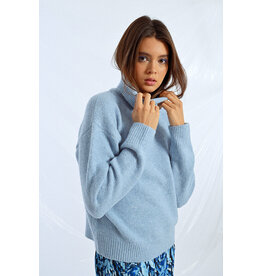 MOLLY BRACKEN MOLLY BRACKEN 25H CHANDAIL COL ROULE BLEU CLAIR