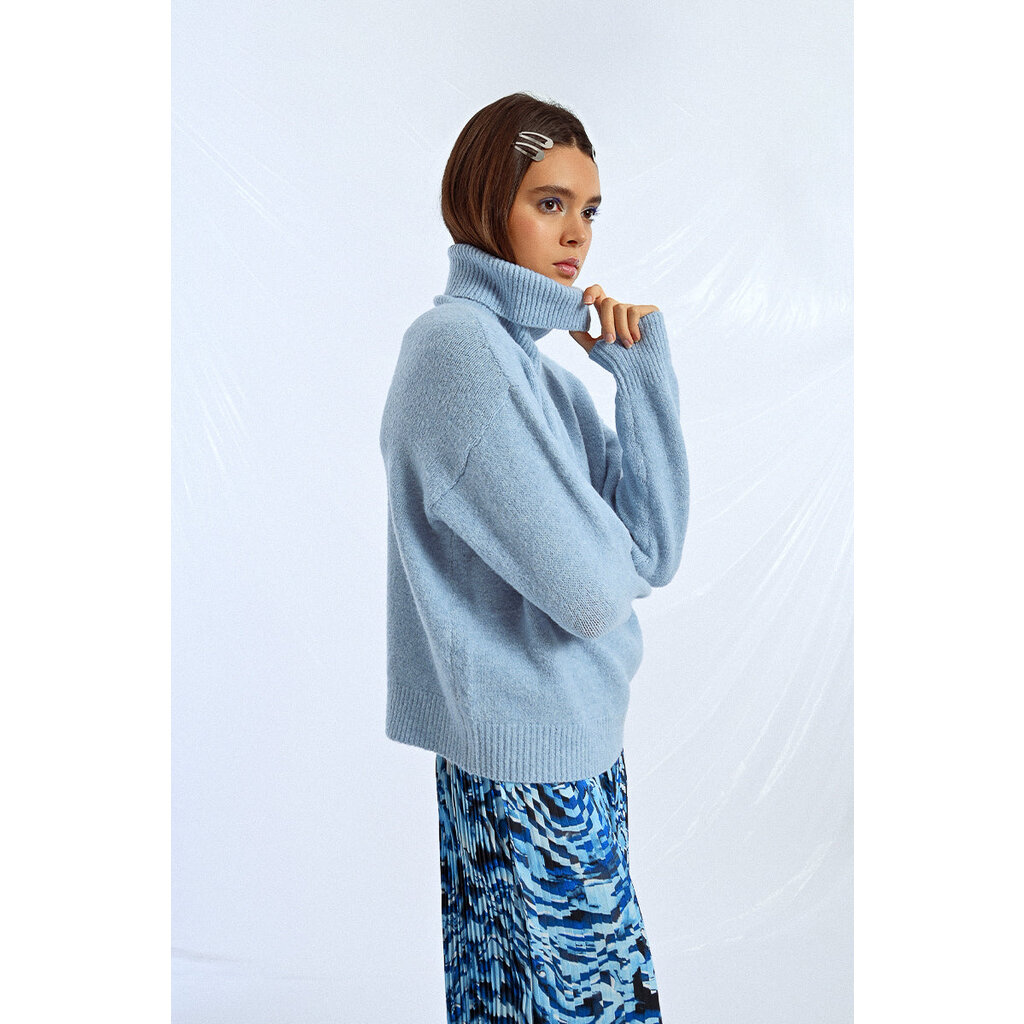 MOLLY BRACKEN MOLLY BRACKEN 25H CHANDAIL COL ROULE BLEU CLAIR