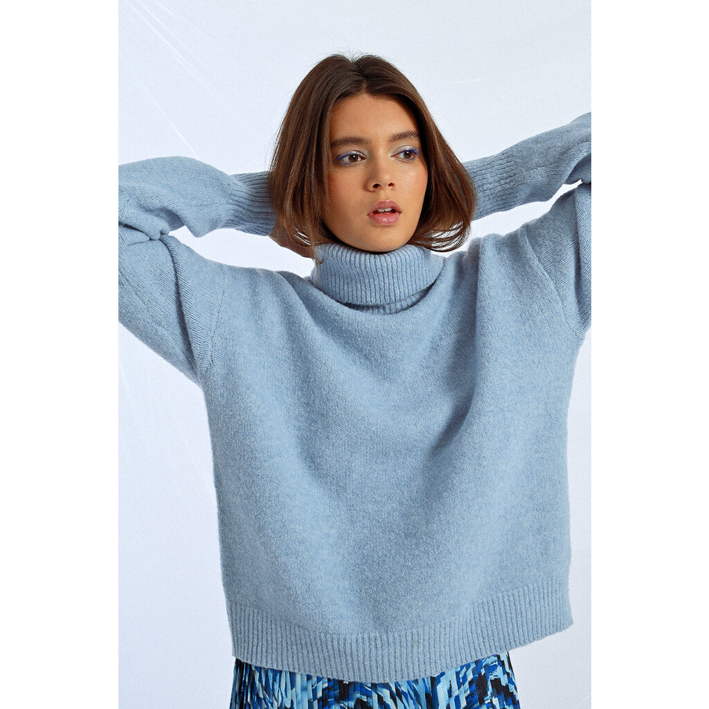 MOLLY BRACKEN MOLLY BRACKEN 25H CHANDAIL COL ROULE BLEU CLAIR