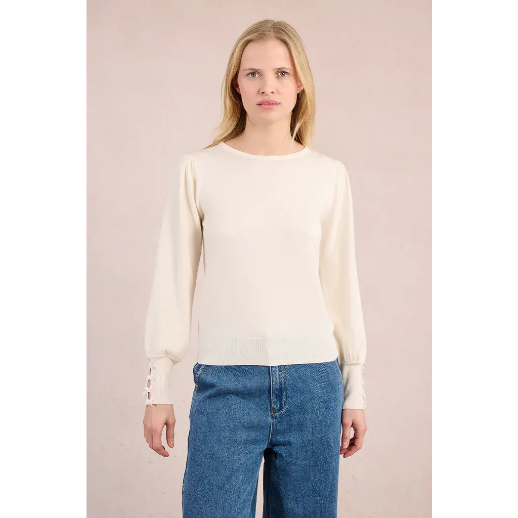 MOLLY BRACKEN MOLLY BRACKEN 25H HAUT DETAILS BOUCLES POIGNET ET DOS ECRU