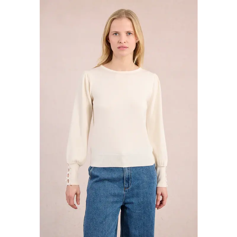 MOLLY BRACKEN MOLLY BRACKEN 25H HAUT DETAILS BOUCLES POIGNET ET DOS ECRU