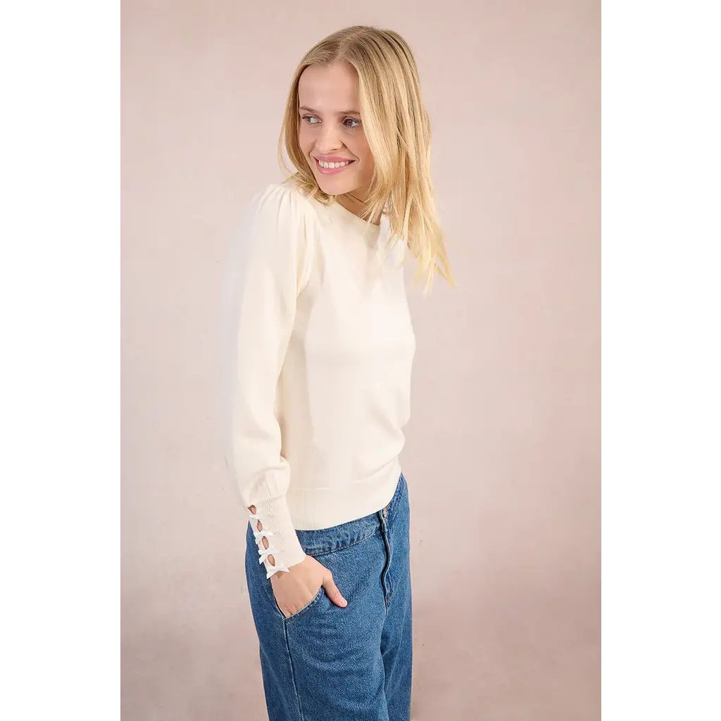 MOLLY BRACKEN MOLLY BRACKEN 25H HAUT DETAILS BOUCLES POIGNET ET DOS ECRU