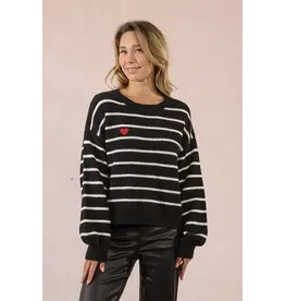 MOLLY BRACKEN MOLLY BRACKEN 25H CHANDAIL RAYE COEUR NOIR/ECRU