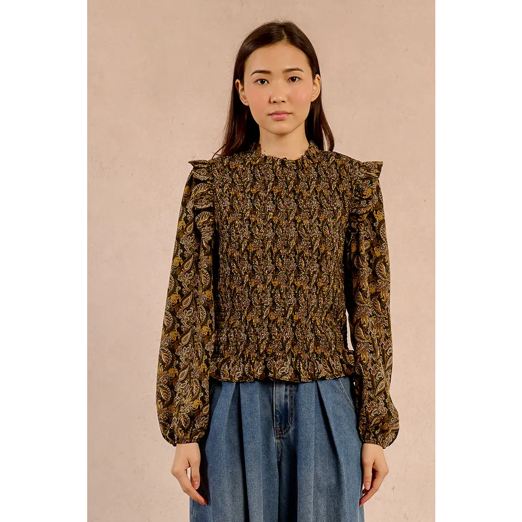 MOLLY BRACKEN MOLLY BRACKEN 25H BLOUSE LEIA KHAKI