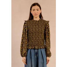 MOLLY BRACKEN MOLLY BRACKEN 25H BLOUSE LEIA KHAKI