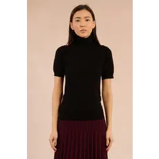 MOLLY BRACKEN MOLLY BRACKEN 25H TRICOT MANCHE COURTE COL ROULE NOIR