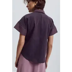 EVE GRAVEL EVE GRAVEL 25H CHEMISE APOLINE NAVY/BURGUNDY