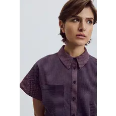 EVE GRAVEL EVE GRAVEL 25H CHEMISE APOLINE NAVY/BURGUNDY