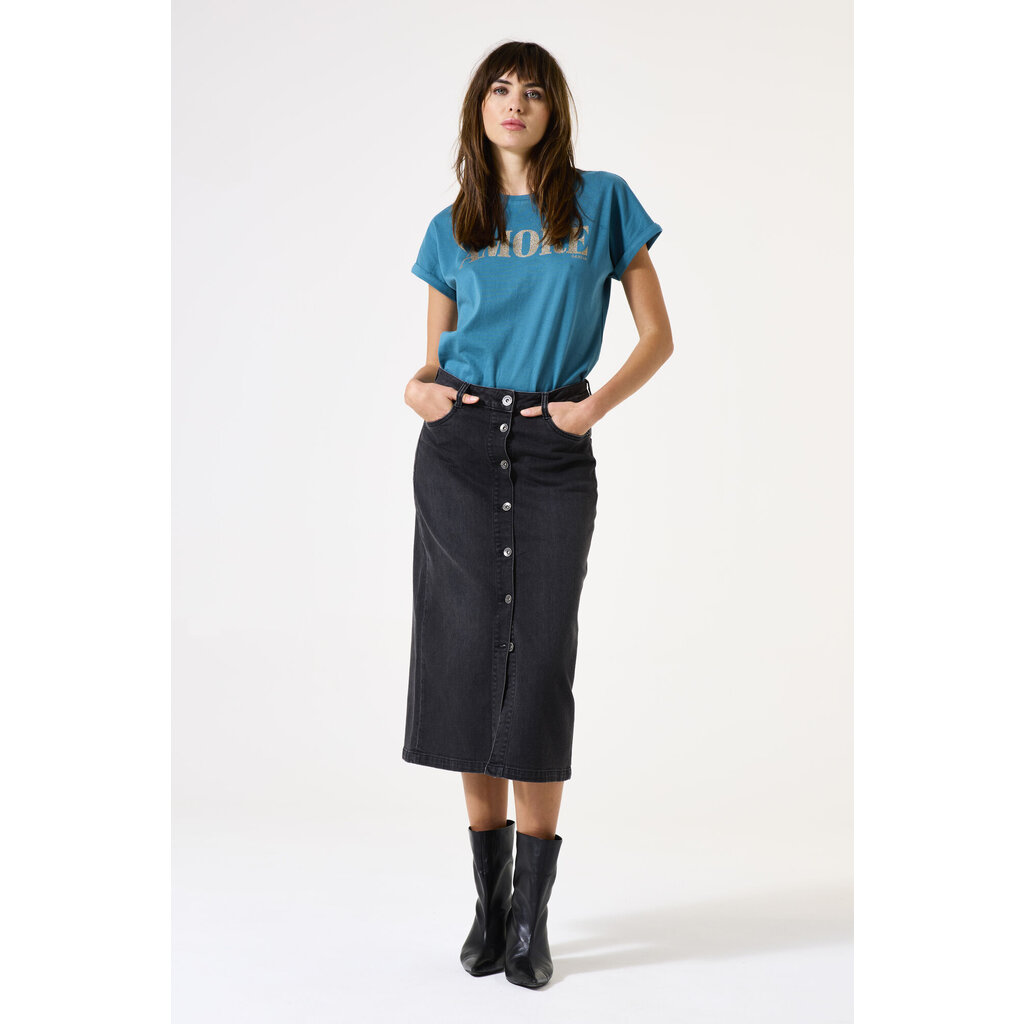 GARCIA GARCIA 25H JUPE MIDI DENIM BOUTONS BLACK USED