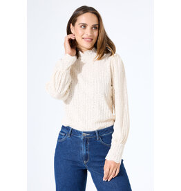 GARCIA GARCIA 25H BLOUSE DENTELLE MOCK NECK CREME