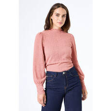 GARCIA GARCIA 25H BLOUSE DENTELLE MOCK NECK ROSE