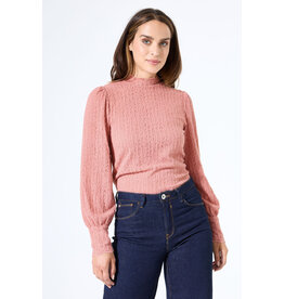 GARCIA GARCIA 25H BLOUSE DENTELLE MOCK NECK ROSE