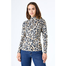 GARCIA GARCIA 25H TOP MOCK NECK ANIMAL ALMOND