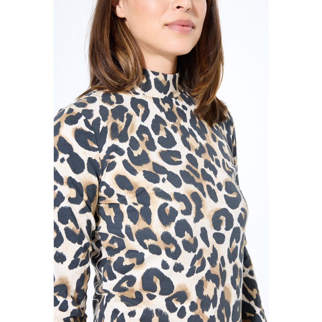 GARCIA GARCIA 25H TOP MOCK NECK ANIMAL ALMOND