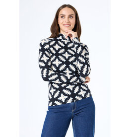 GARCIA GARCIA 25H TOP MOCK NECK BLACK COMBO