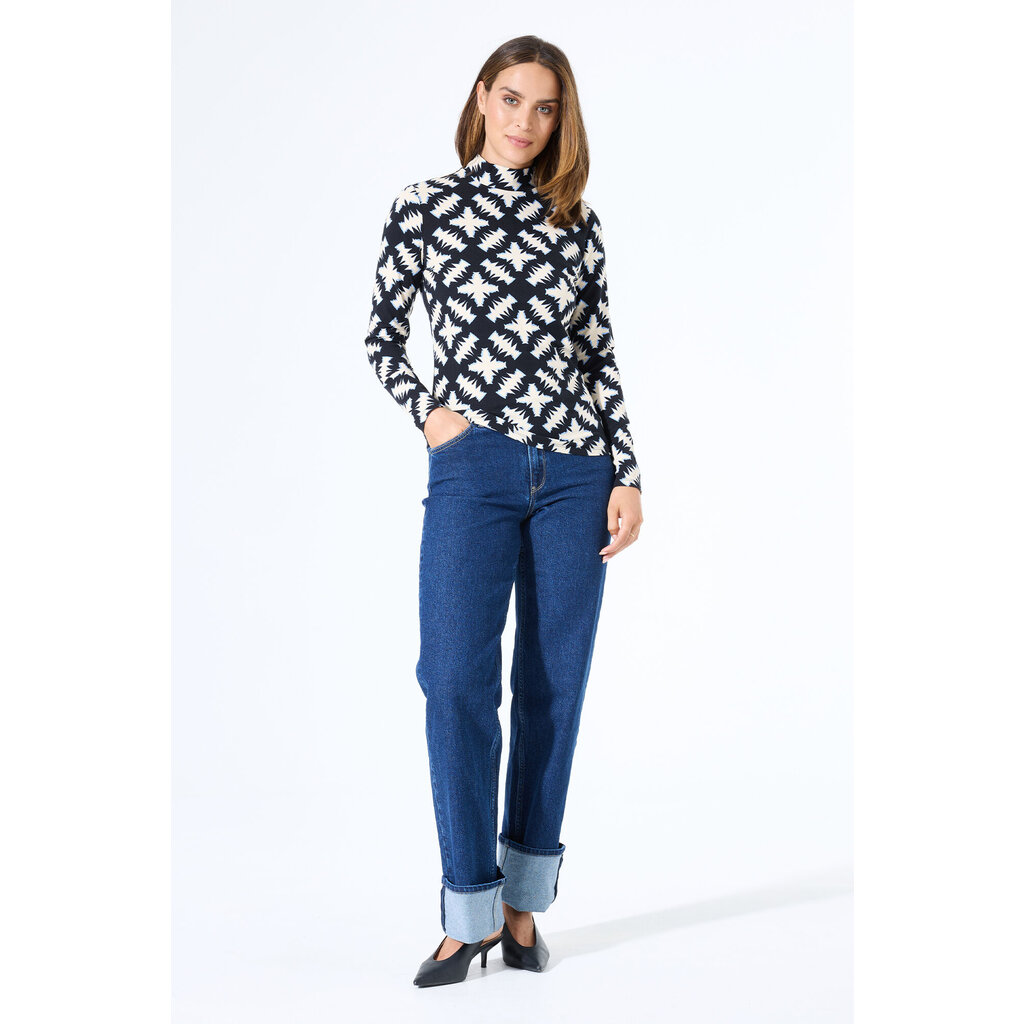 GARCIA GARCIA 25H TOP MOCK NECK BLACK COMBO