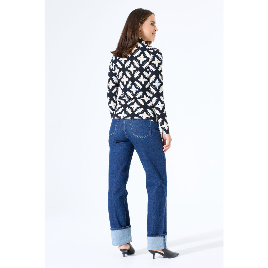 GARCIA GARCIA 25H TOP MOCK NECK BLACK COMBO