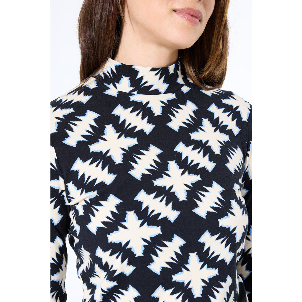 GARCIA GARCIA 25H TOP MOCK NECK BLACK COMBO