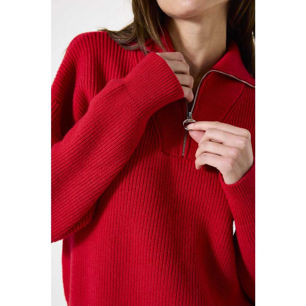 GARCIA GARCIA 25H CHANDAIL TRICOT COL ZIP TRUE RED
