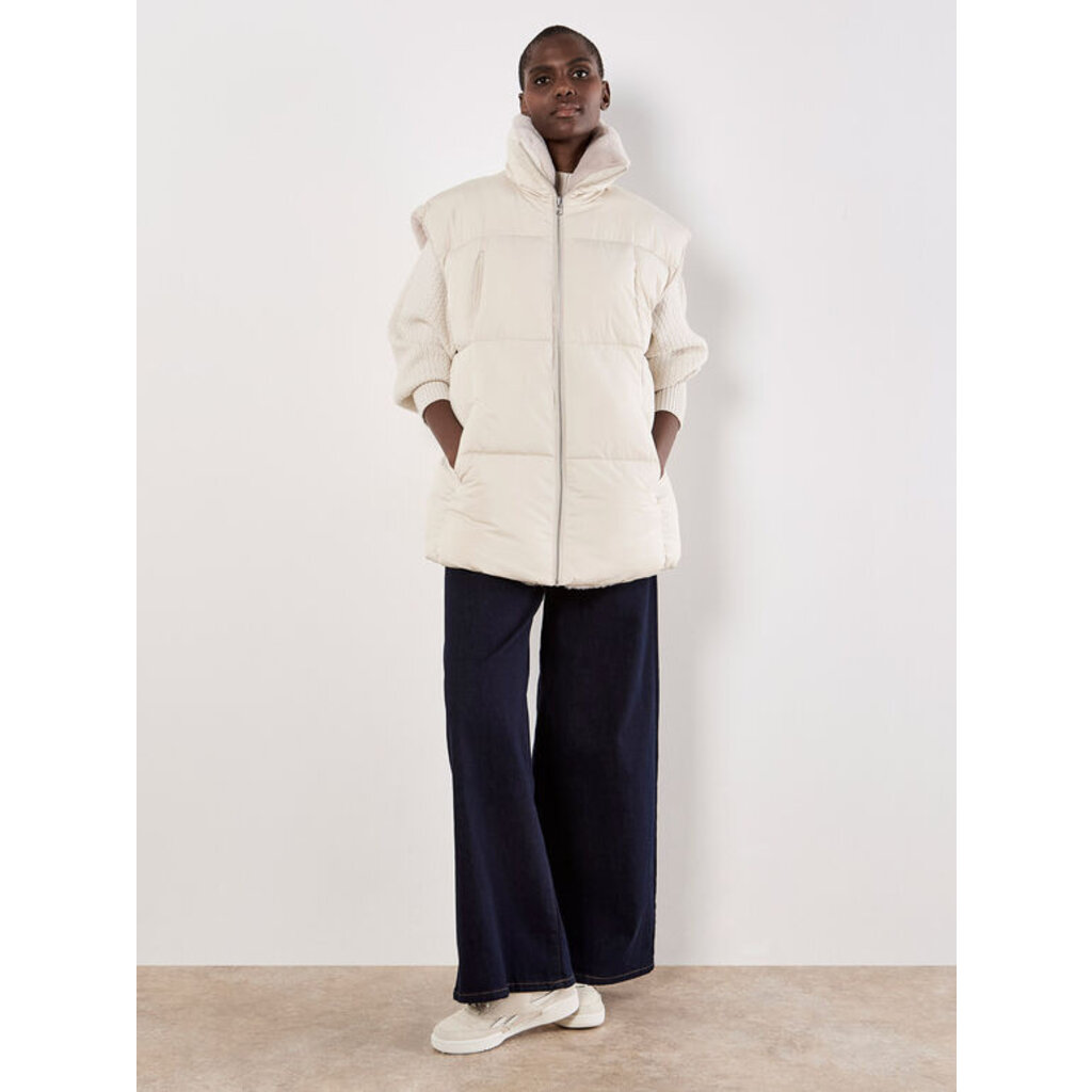 APRICOT APRICOT 25H VESTE S MANCHES AMPLE REVERSIBLE STONE