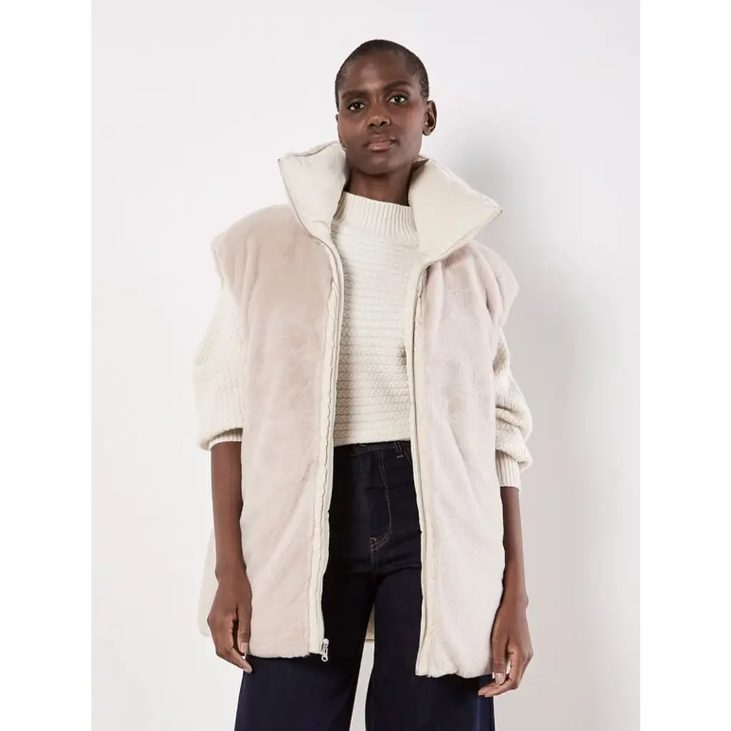 APRICOT APRICOT 25H VESTE S MANCHES AMPLE REVERSIBLE STONE