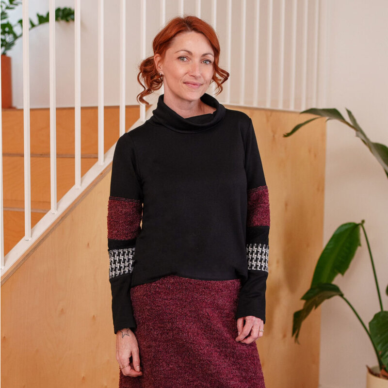 RIEN NE SE PERD TOUT SE CREE RIEN NE SE PERD 25H CHANDAIL CHICOUTE NOIR/MERLOT