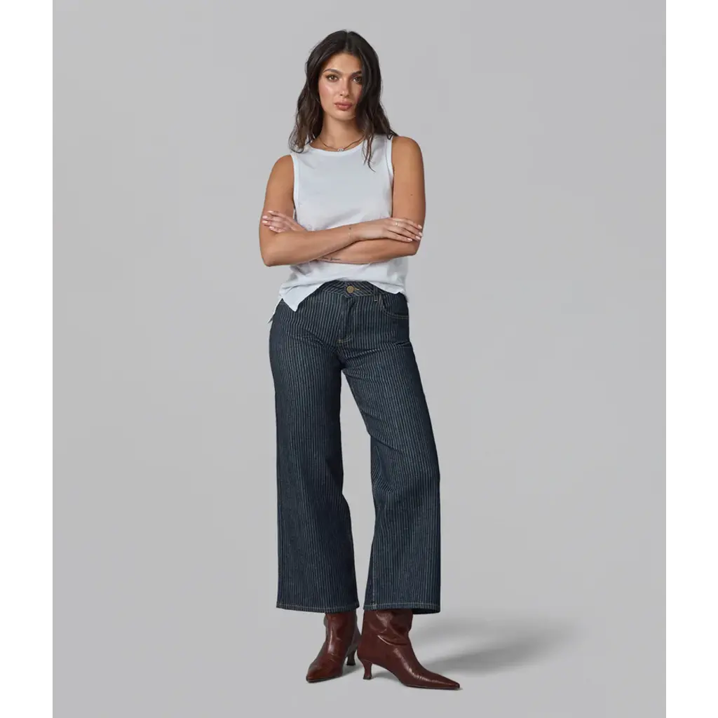 LOLA JEANS LOLA JEANS 25H COLETTE PINSTRIPE BLUE