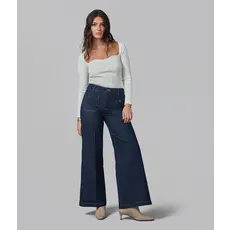 LOLA JEANS LOLA JEANS 25H MILAN HR WIDE LEG 32'' DARK RINSE WASH