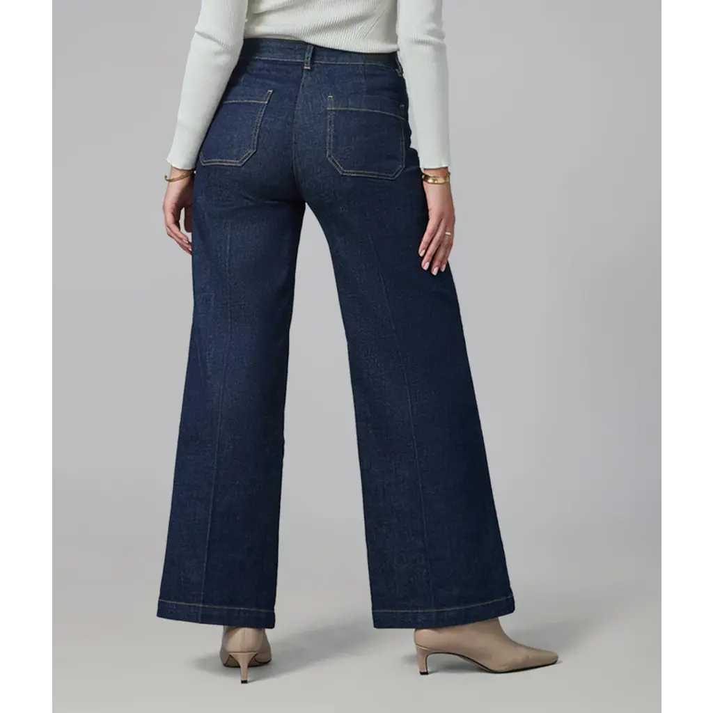 LOLA JEANS LOLA JEANS 25H MILAN HR WIDE LEG 32'' DARK RINSE WASH