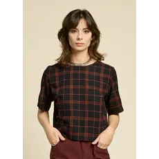 COKLUCH COKLUCH 25H HAUT CROP SOUL LOVE PLAID BOURGOGNE