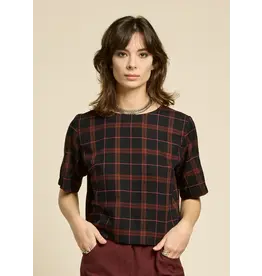 COKLUCH COKLUCH 25H HAUT CROP SOUL LOVE PLAID BOURGOGNE