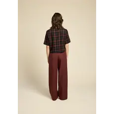 COKLUCH COKLUCH 25H HAUT CROP SOUL LOVE PLAID BOURGOGNE