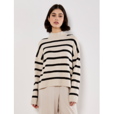 APRICOT APRICOT 25H PULL AMPLE COL MONTANT RAYE STONE/NOIR