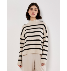 APRICOT APRICOT 25H PULL AMPLE COL MONTANT RAYE STONE/NOIR