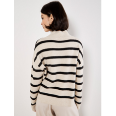 APRICOT APRICOT 25H PULL AMPLE COL MONTANT RAYE STONE/NOIR