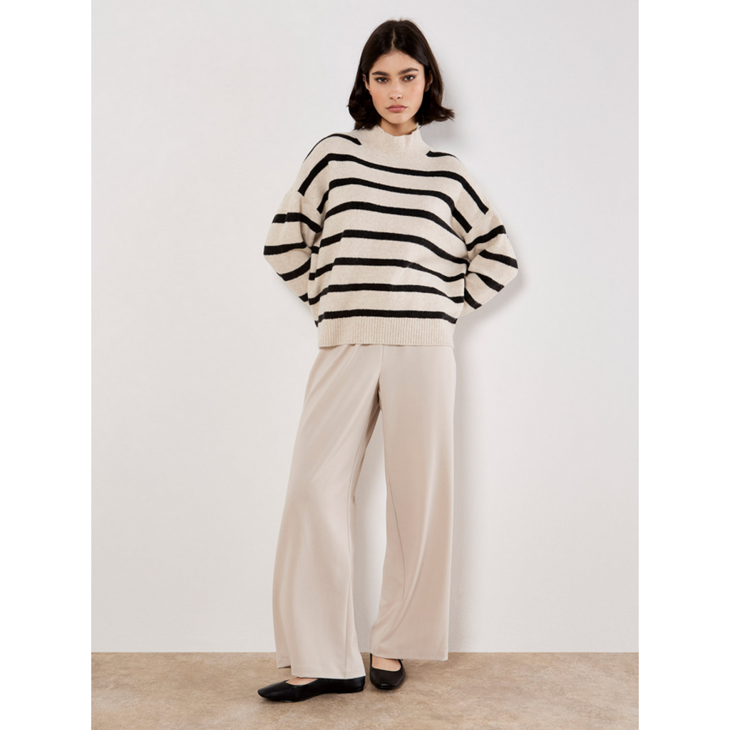 APRICOT APRICOT 25H PULL AMPLE COL MONTANT RAYE STONE/NOIR